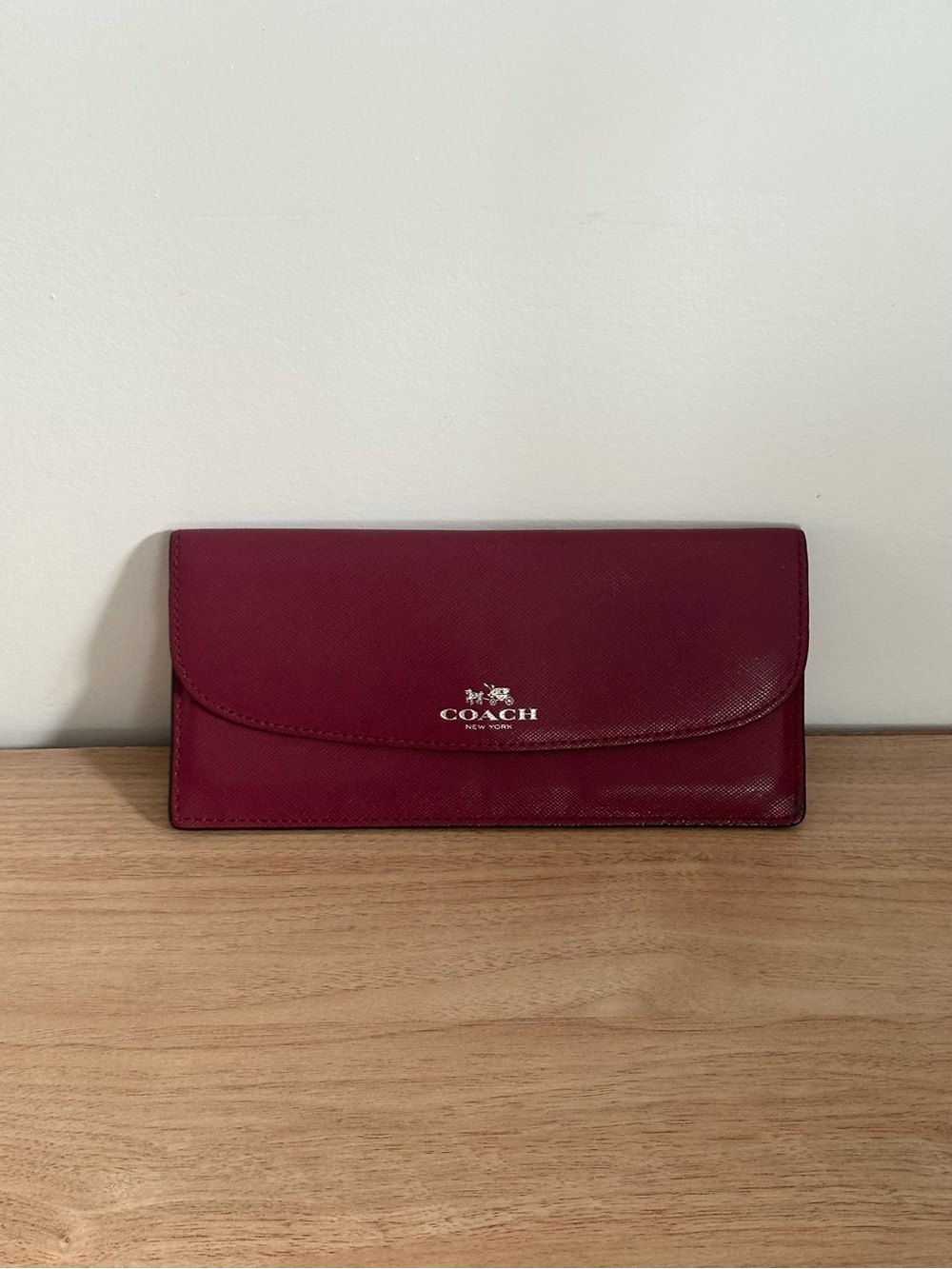 Coach Slim Envelope Wallet - Wine Red